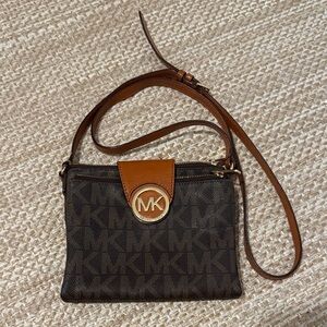 Michael Kors Black and Tan Crossbody Bag